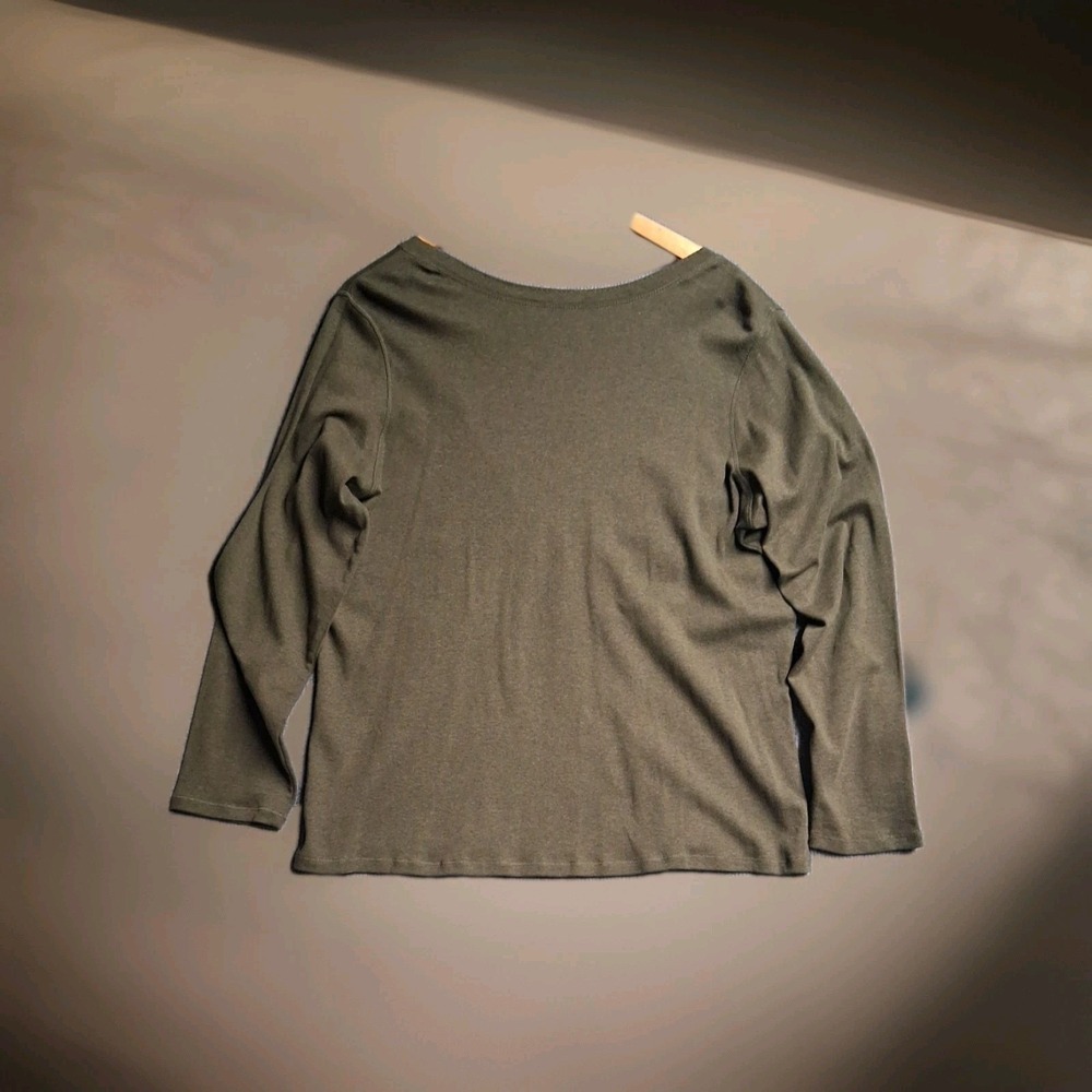 Deep V-Neck 100% Cotton 3/4 Sleeve Soft Comfort Shirt by Avenue NWT Size 18/20 - Picture 5 of 8